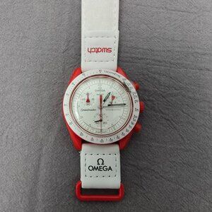 🔥HOT🔥 NWT Swatch X Omega Bioceramic Moonswatch Mission To Mars Watch